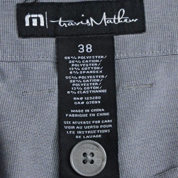 Travis Mathew 38 x 10" Light Gray Stripe Beck Tech Stretch Golf Shorts - Picture 4 of 7